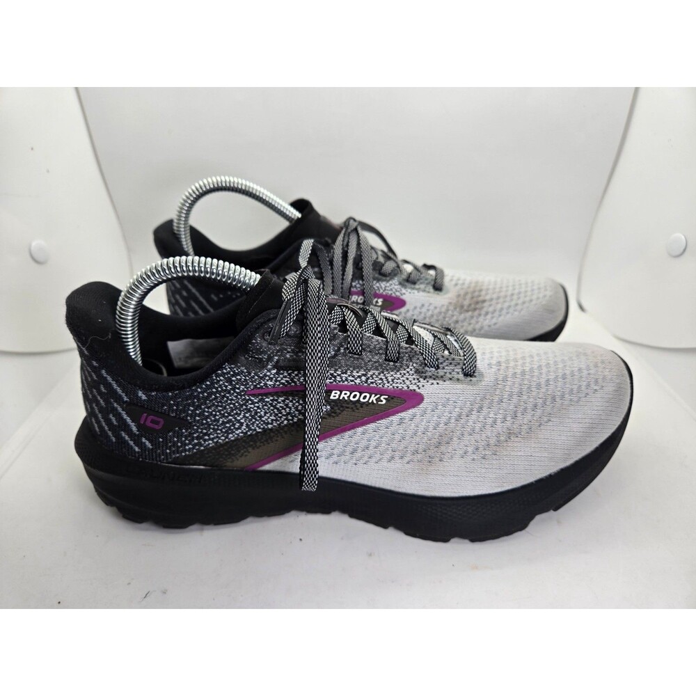 Brooks Launch 10 Shoes Women's 9 Grey Purple Road Running Athletic Gym Sneakers
